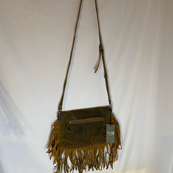 Myra Leather Crossbody Bag Boho Fringe NWT - Picture 2 of 5